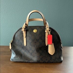 Coach Brown and Tan Satchel